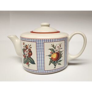 Hawthorne Manor Hallmark Design Collections Ceramic Teapot Fruit/Floral Pattern